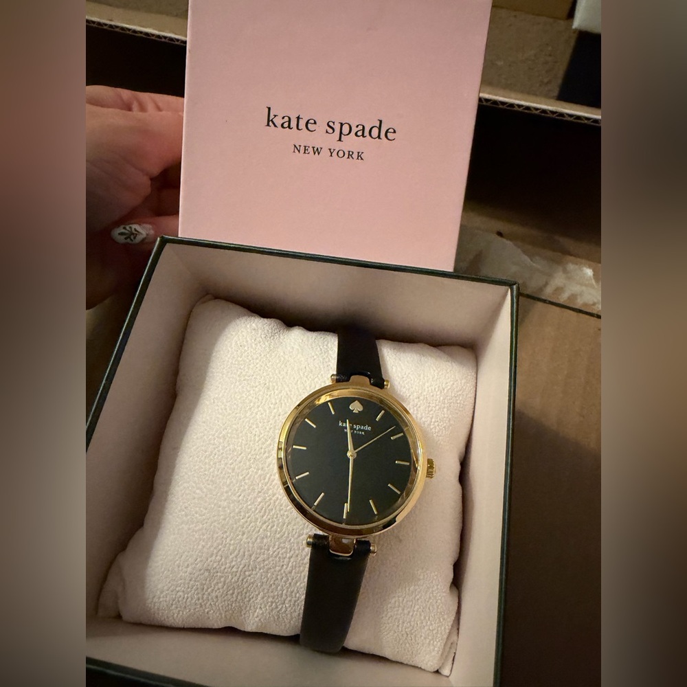 Kate Spade Gold-Trimmed Black Watch